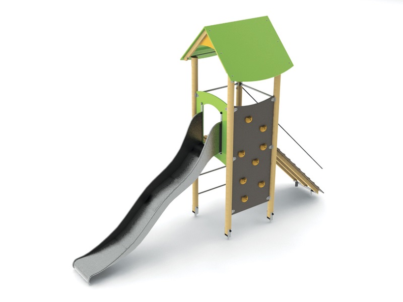 Детская игровая площадка Mien MIN104 башня с горкой и крышей от компании МАФМАРКЕТ