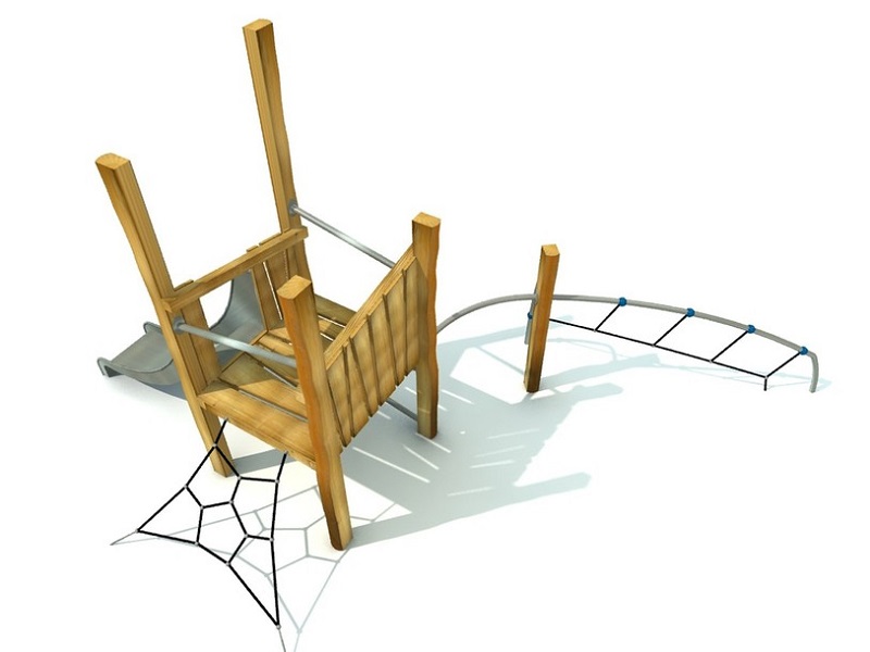 Детская игровая площадка Tovrin 6 башня с горкой и сеткой от компании МАФМАРКЕТ