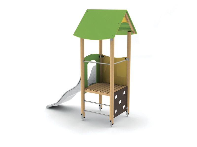 Детская игровая площадка Mibe башня с крышей и горкой от компании МАФМАРКЕТ