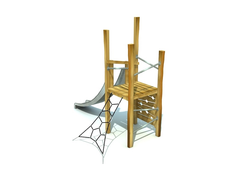 Детская игровая площадка Tovrin 1 башня с горкой и элементами для лазания от компании МАФМАРКЕТ