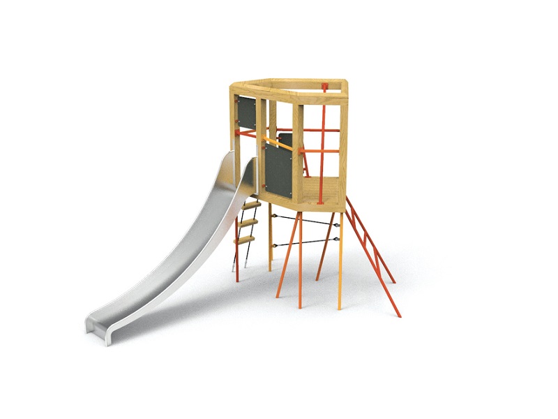 Детская игровая площадка Trunko II башня с элементами для лазания и горкой от компании МАФМАРКЕТ