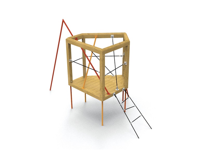 Детская игровая площадка Kubo I башня с элементами для лазания от компании МАФМАРКЕТ