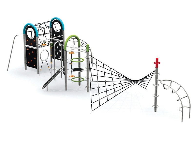 Детская игровая площадка Kronos VII полоса препятствий со стенкой от компании МАФМАРКЕТ