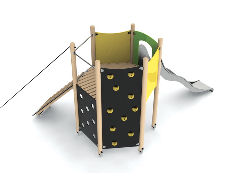 Детская игровая площадка Miii башня с горкой и стенками для лазания от компании МАФМАРКЕТ