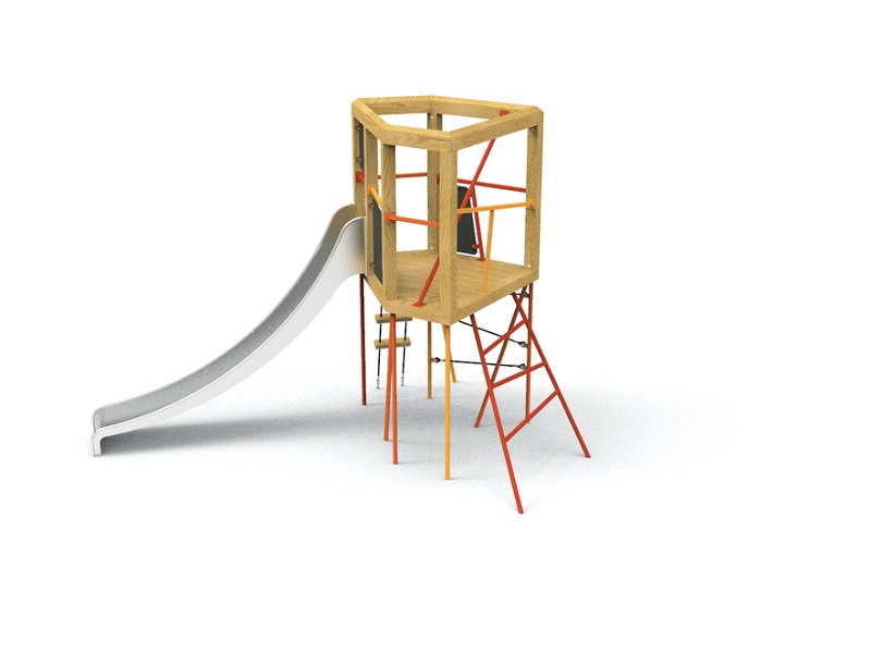 Детская игровая площадка Trunko II башня с элементами для лазания и горкой от компании МАФМАРКЕТ