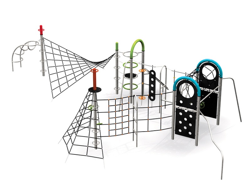 Детская игровая площадка Kronos VIII полоса препятствий со стенкой от компании МАФМАРКЕТ